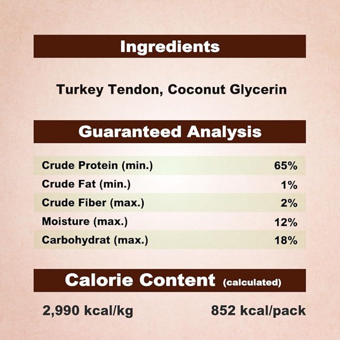 AFreschi Turkey Tendons for Dogs, USA-Sourced, Healthy Dog Treats, Rawhide-Free Puppy Chews, Long Lasting, All Natural, Hypoallergenic Dog Treats for Medium Breeds, 10 oz Pack Rope (M)