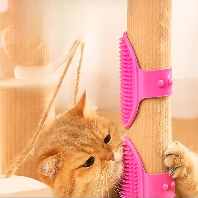 Self Cleaning Slicker Brush, Dog Cat Bunny Pet Grooming Shedding Brush, Easy to Remove Loose Undercoat, Pet Massaging Tool Suitable for Pets with Long or Short Hair (Pink)