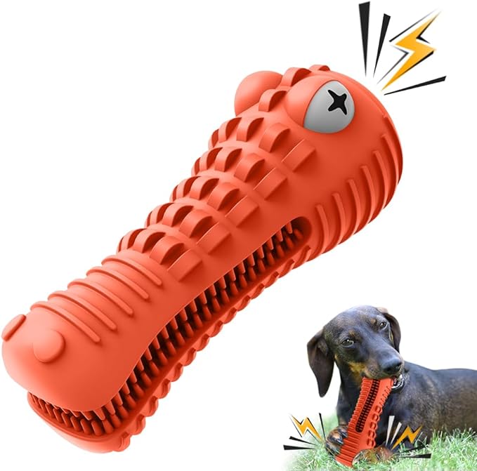 Dog Toys for Aggressive Chewers Large Medium Breed, Indestructible Dog Toothbrush Chew Toys, Squeaky Interactive Tough Extremely Durable, Dogs Toys to Keep Them Busy