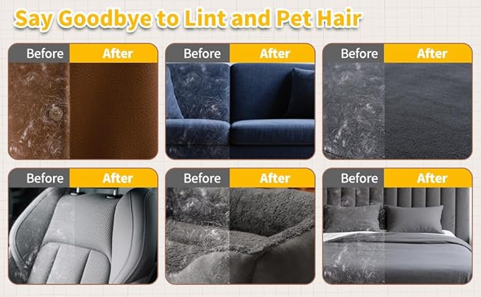 Pet Hair Removal Glove for Dogs & Cats, Upgraded Electrostatic Magic Brush pet hair remover for laundry, Pet Hair Removal Tools for Clothing, Carpet, Sofa Gaps, Car Seat