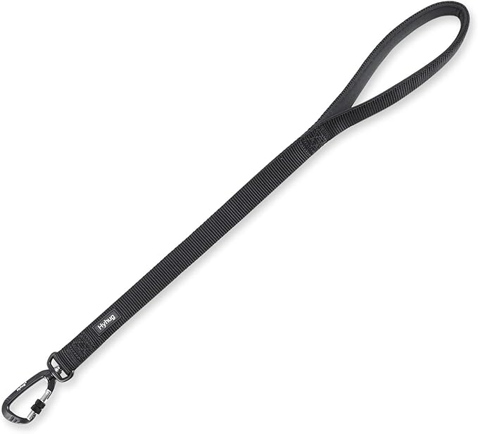 Hyhug Short Dog Leash Heavy Duty Nylon with Comfortable Padded Handle, Durable Training Pet Leashes for Small Medium Large Dogs(24 Inches, Black)