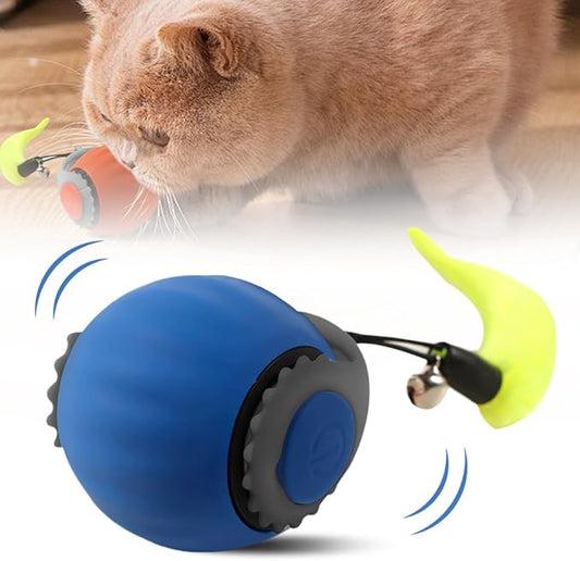 Speedy Tail 3.0 Cat Toy, 2026 New Speedy Tail Interactive Cat Toys for Indoor, Smart Automatic Moving Tail, Cat Toys Ball with Tail Two Speed Adjustment (Blue)