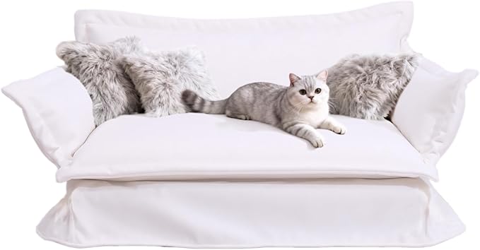 Pet Sofa Bed, Specially Designed for Small and Medium-Sized Dogs and Cats, is a Modern and Comfortable Pet Sofa That is Easy to Clean(White)
