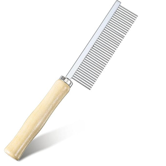 Dog Combs for Grooming, Professional Wood Handle Pet Comb Simple Wooden Handle Flea Zapper Pet Comb for Removing Grooming Stuffed Pets Tangles Dematting Hair