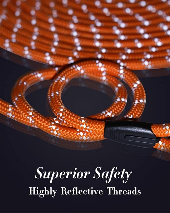 (2 Pack) Long Dog Leash for Dog Training 15FT/30FT/50FT, Dog Rope with Reflective Thread for Large Medium Small Dogs, Dog Tie-Out Cable Lead for Hunting, Camping&Backyard