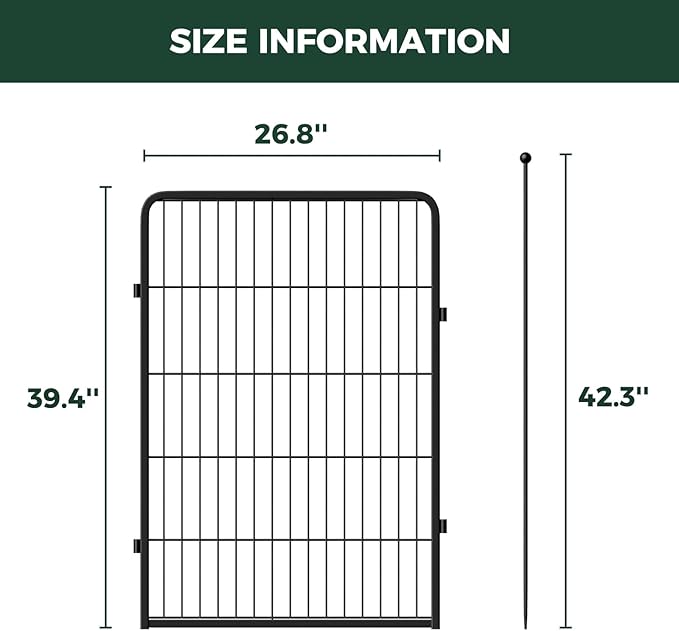 FXW Rollick Unleashed Dog Playpen for Indoor, Yard, RV Camping, 40 inch 4 Panels for Medium and Large Dogs, Black│Patented