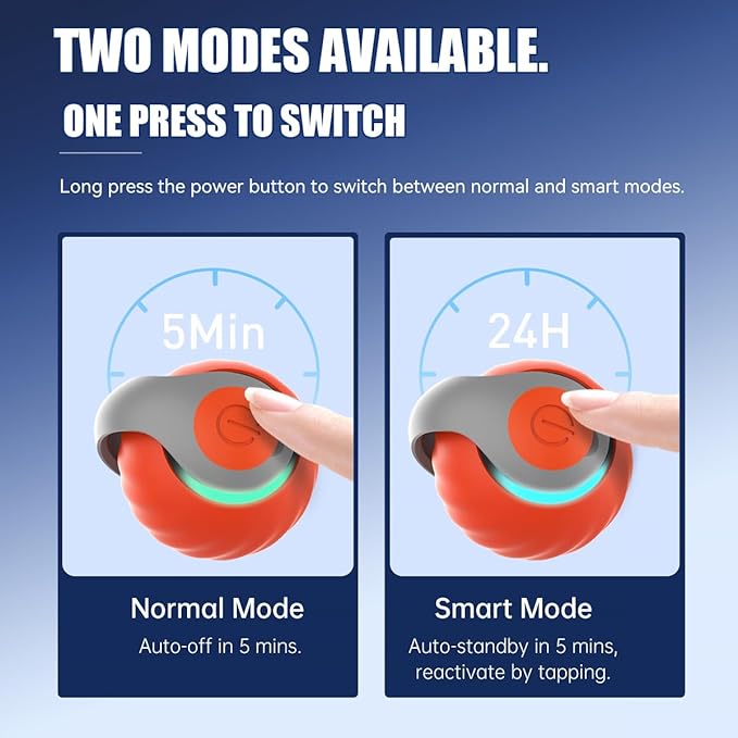 Interactive Cat Toys for Indoor Cats, 2Packs and 4 Tails Automatic Moving Cat Toys Ball,Cat Toy,Two Speed Tails Adjustment (Orange + Blue)