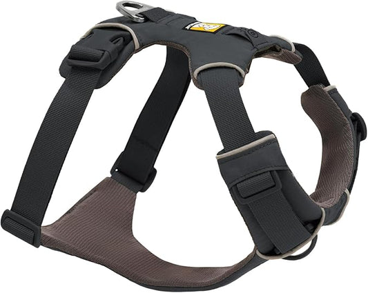Ruffwear, Front Range Dog Harness, Reflective Soft Padded Everyday Harness with Dual Leash Clips, Adjustable and Lightweight Fit for Training or Walking for All Dogs, Basalt Gray, XX-Small
