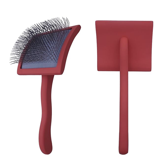 Big slicker brush for large dogs - Dog Brush for Shedding & Long Hair Cats Tool: Thick Coat Daily Care Painless Mat Remover Trusted by Pet Owners" (red)