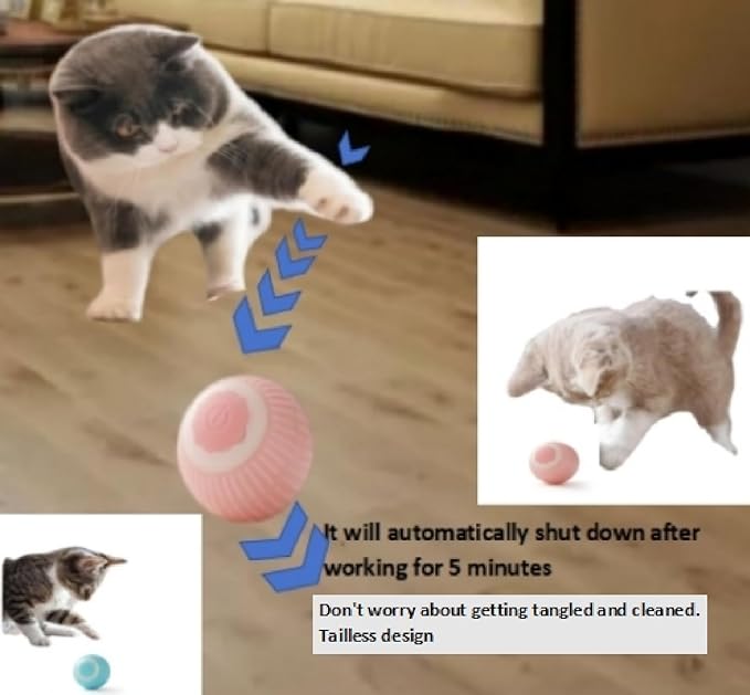 HIPIDOG 2-Pack Cat Ball Toy with Catnip - Interactive Toys for Indoor Cats, Gift Set for Bored Kittens & Adult Cats