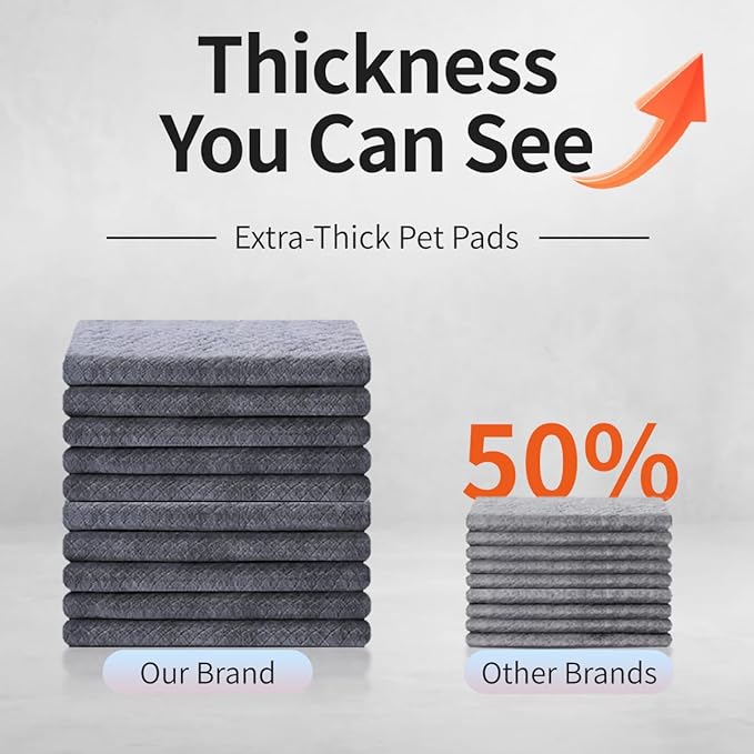 Bamboo Charcoal Dog Urine pad 60cm*90cm,Charcoal Pee Pads for Dogs and Cats, Super Absorbent Puppy Pads Essentials with Odor Control,