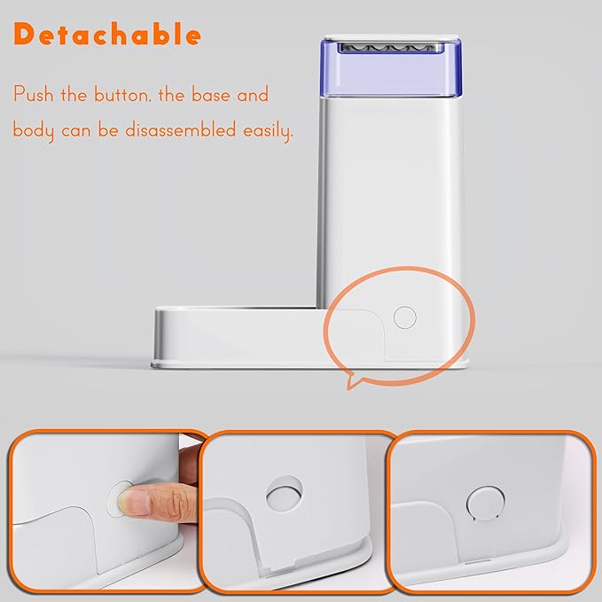 2 Packs Automatic Cat Feeder and Waterer, Gravity Dog Food and Water Dispenser Set for Small Medium Big Pets Cats Dogs Puppy Kitten, 1 Gallon x 2 (White)