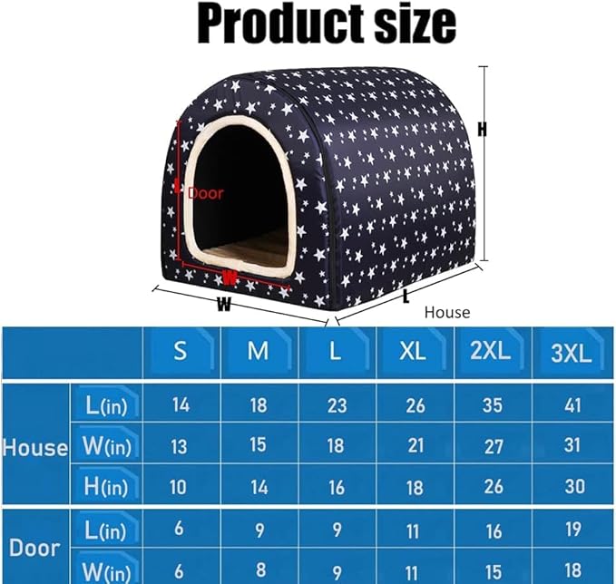 Dog Bed or Cat Bed,2 Ways to Use,Indoor Pet House with Fluffy Mat,Removable and Washable Cover,Splash-Proof House and Non-Slip Bottom,for Medium Dogs and Cats(L Plaid & Gray)