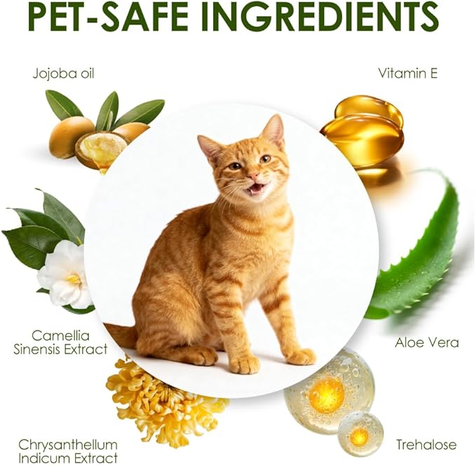 Mooncat Waterless Shampoo, Paw Balm & Dental Wipes – Cat Grooming Kit – Best Stocking Stuffers for Women, Mom & Pet Lovers – Christmas Set