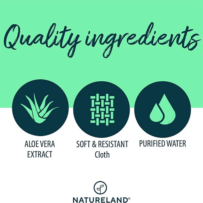 [150 pcs Extra-Large] Natureland Dog Ear Wipes - Extra Large Pads [170%] - Otic Cleaning Wipes for Infections and Controlling Ear Infections and Ear Odor in Pets