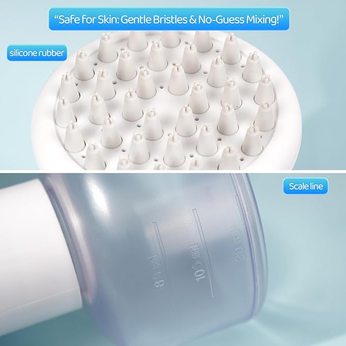 Furgo Dog Bath Brush with Automatic Shampoo & Foam Dispenser, Soft Silicone Massage Brush for Deep Cleansing, Nourishing & Grooming, Rechargeable Cat Foam Sprayer for All Hair Types Pets