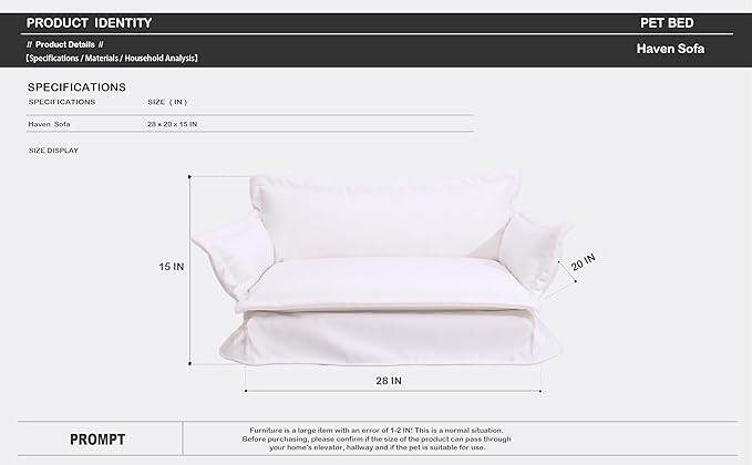 Pet Sofa Bed, Specially Designed for Small and Medium-Sized Dogs and Cats, is a Modern and Comfortable Pet Sofa That is Easy to Clean(White)