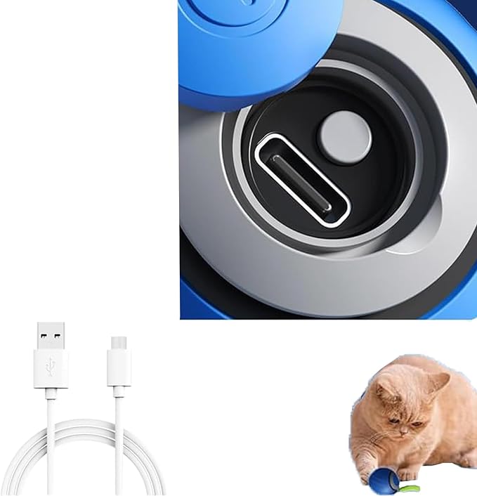 Christmas Stocking Stuffer Speedy 2.0 Tail Interactive Cat Toys for Indoor Cats, Automatic Cat Toy with Tail, Electric Rolling Ball on Carpet,Cat Toys for Bored Indoor Adult Cats (Blue)