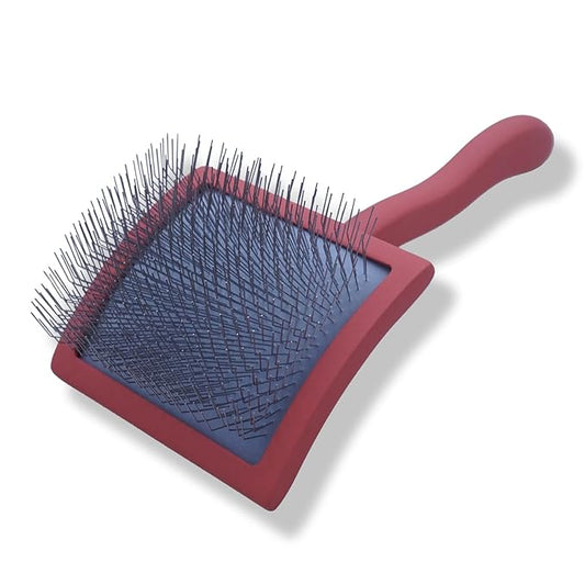 Big slicker brush for large dogs - Dog Brush for Shedding & Long Hair Cats Tool: Thick Coat Daily Care Painless Mat Remover Trusted by Pet Owners" (red)