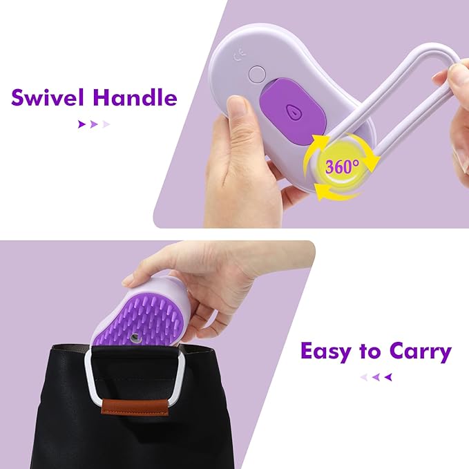 4-in-1 Cloud Care Cat Brush Brush for Shedding, Pet Steam Brushs for Indoor Long and Short Hair Cats and Dogs, Anti-Static, Massage, Cleaning, Shedding & Combing All in One