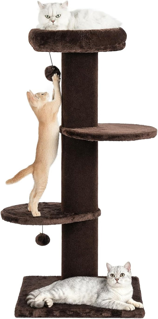Cat Craft Cat Scratching Post with Bed Carpet Scratching Post with Perch Cat Pole for Indoor Cats Cat Tree Tower, Brown