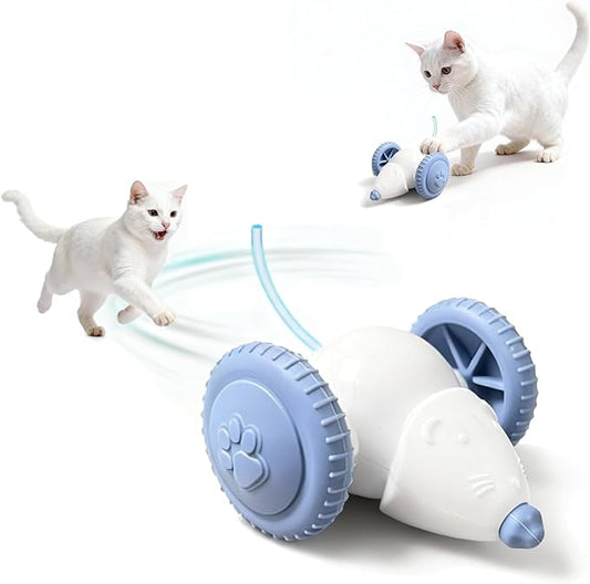 Interactive Cat Toys for Indoor Cats,Automatic Moving Kitten Toys,Cat Mouse Toy with Tail Lights,Cat Toys for Bored Indoor Adult Cats,Cat Enrichment,Smart Electric Tails for Chasing Pet Toys