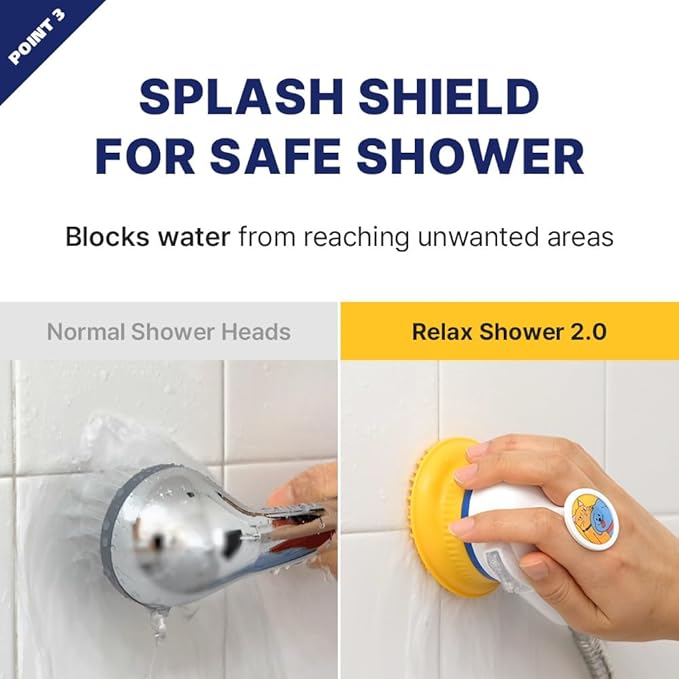 PETHROOM Pet Bath Relax Shower | Pet Massage Bath Brush with Shower Head | Deshedding, Scrubbing & Splash Shield for Dogs & Cats, Soft Silicone Grooming Tool