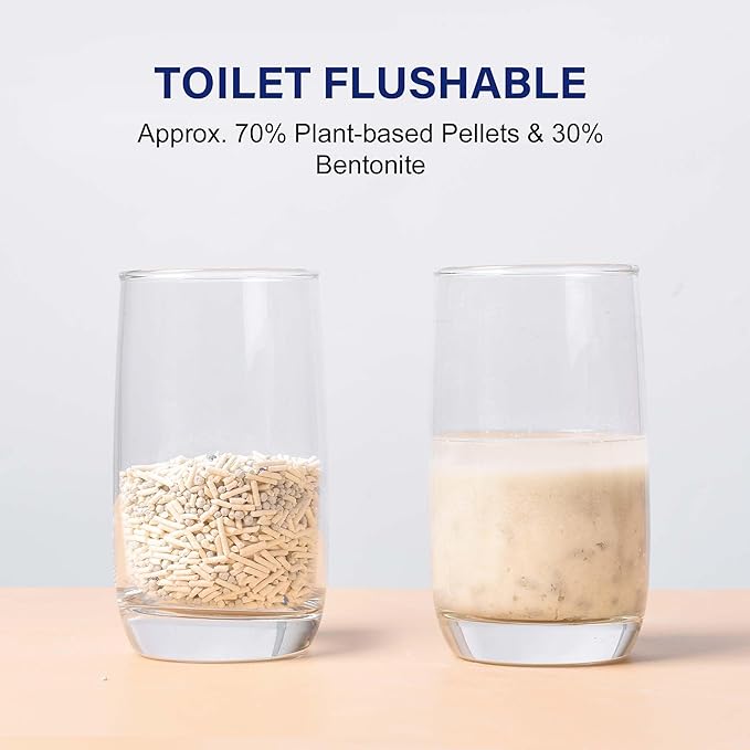 HONEY CARE Petrichor Mix Cat Litter I Tofu Cat Litter I Nature Plant-Based Pellets and Bentonite Sustainable I Low-Dust Qucik Clumping Superior Odor Control, 6 Lbs