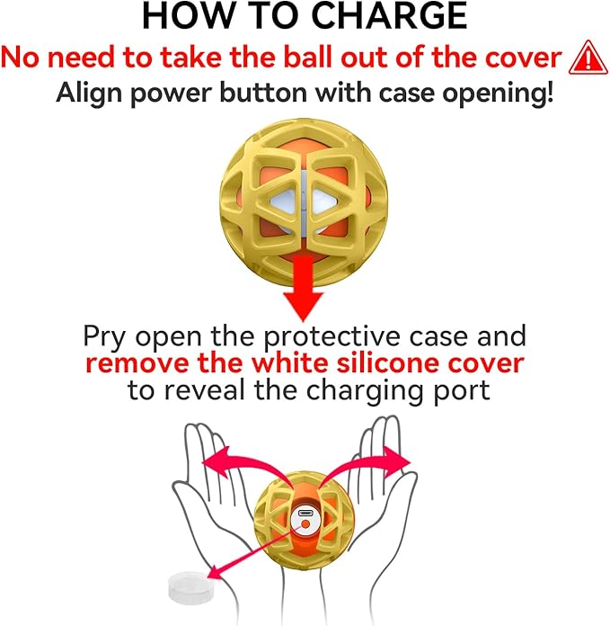 seagi Interactive Dog Toys – Durable Automatic Bouncing & Vibrating Interactive Dog Ball for Smart Play, Motion-Activated Moving Dog Toy for Small/Medium/Large Dogs,USB Rechargeable (Yellow)