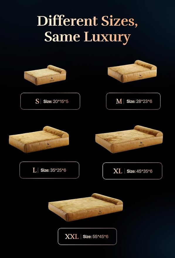 NOAH & PAW Large Dog Bed, 35x25x8.7 Inch, Orthopedic Dog Beds, Eggshell Memory Foam Infused with Cooling Gel, Waterproof, Machine Washable, Includes Inner Cover (Velvet Collection)