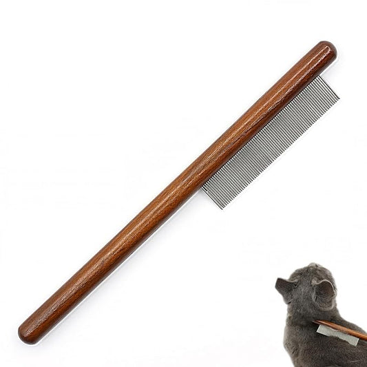 Pet Dog Cat Shedding Comb - Hair Buster Grooming Comb for Cats and Dogs, Rabbits, Daily-Use Cat Deshedding Brush, for Cats with Short and Long Fur (Dense Teeth)