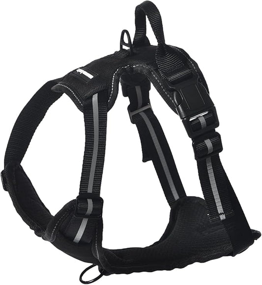 Amazon Basics No-Pull Dog Harness, Adjustable Soft Padded Vest with Reflective Stripes, X-Large, Black