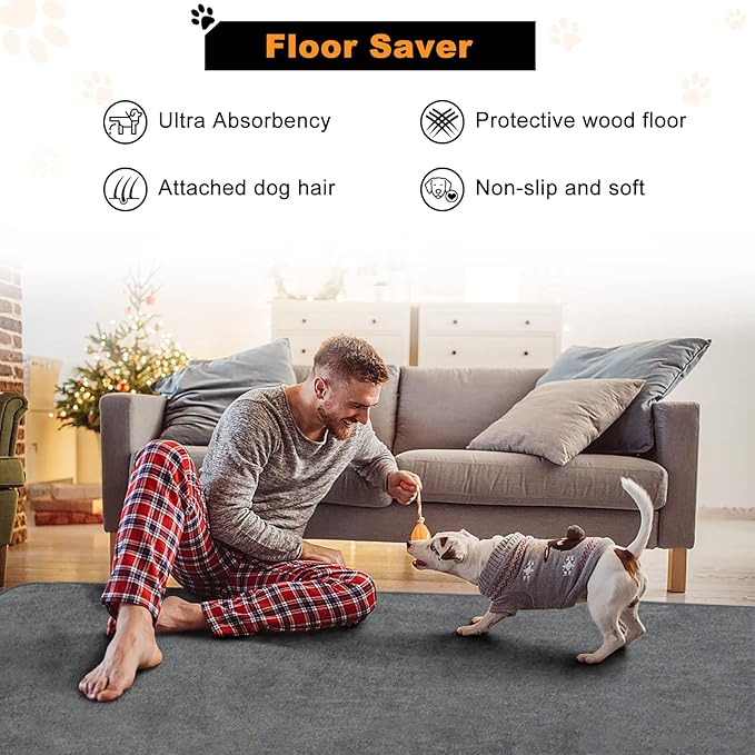 Washable Pee Pads for Dogs, 48x60 Reusable Whelping Pads, Absorb Dog Mats Non-Slip Puppy Training Pads for Whelping, Potty, Training, Playpen, Crate