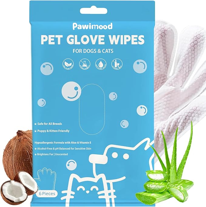 Hypoallergenic Pet Grooming Wipes for Dogs & Cats - Coconut Oil Cleaning & Deodorizing Bathing Wipes with Hydrating Formula for All Body Parts,Dog Cleaning Wipes Remove Odor (1 Pack)