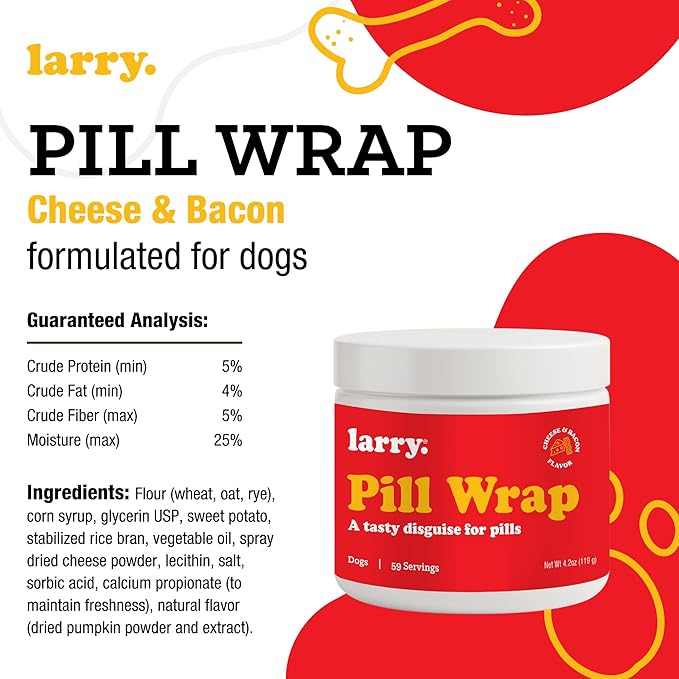 Cheese & Bacon Pill Wrap for Dogs - Pet Pill Paste - Hide Dog Medication Pockets - Dog Treats for Medicine Hide Pill - 59 Servings - 4.2 oz - Made in USA