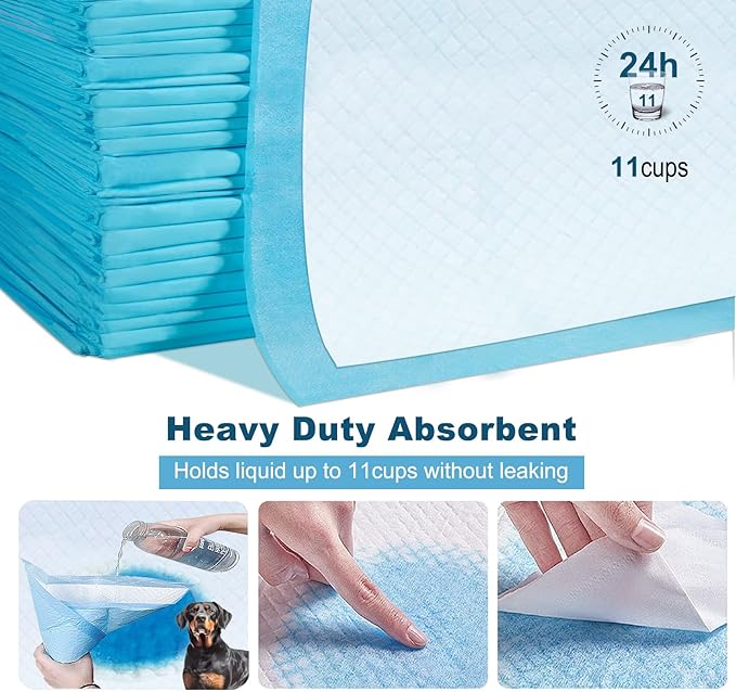 Boscute Enormous Size 54"x37" Pee Pads for Large Dogs, Heavy Absorbent Quick Dry Disposable Puppy Pee Pads, Thicken Strong Leak-Proof Backing Disposable Dog Pads
