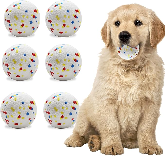 Magicorange 6 Pack Dog Toy Balls 2.2 Inch, ETPU Dogs Balls for Automatic Dog Ball Launcher (White)