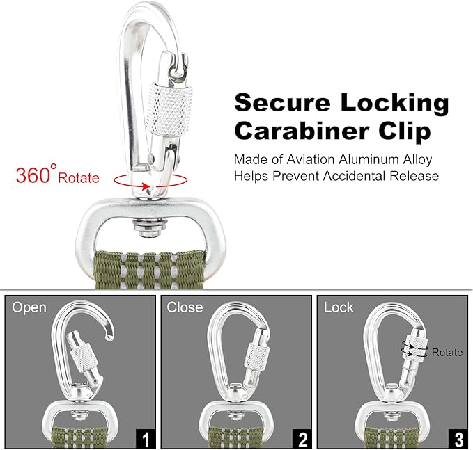 Plutus Pet Heavy Duty Dog Leash with Lockable Aluminum Carabiner, 4/6 Feet Long, Double-Sided Reflective Nylon, Padded Handle, for Puppy, Small, Medium and Large Dogs (Ranger Green, 4/5" x 4')