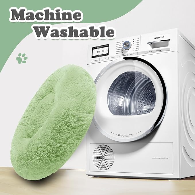 JOLLYVOGUE Dog & Cat Bed, Calming Anti-Anxiety Pet Bed for Small Dogs, Fluffy Donut Cushion for Small and Medium Pets (20")