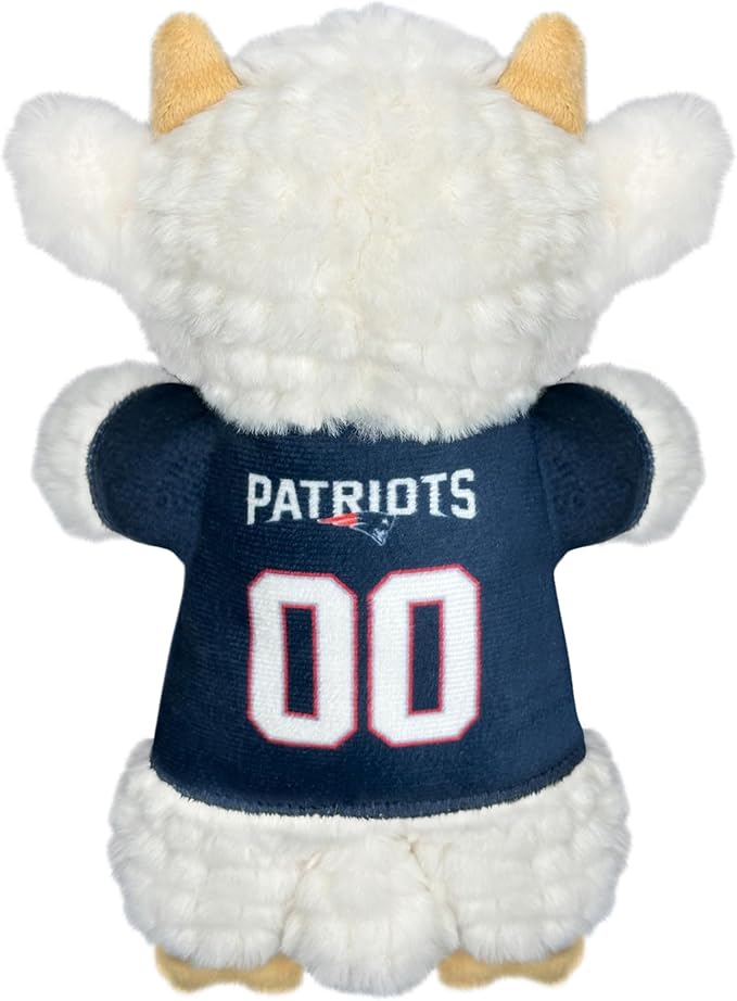 Pets First NFL New England Patriots Goat Plush Toy for Dogs and Cats with Squeaker, Wearing a Team Jersey! Fun & Sporty Goat Shaped Dog Chew Toy, Interactive Pet Toy
