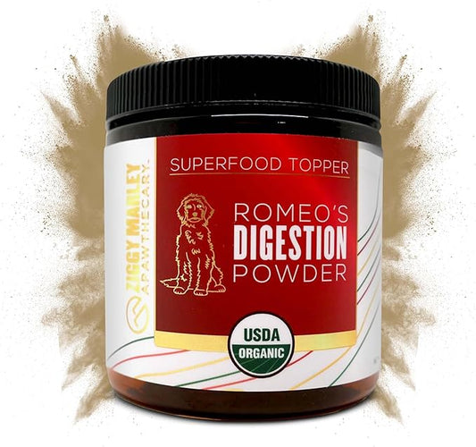 Ziggy Marley's USDA Organic Digestion Powder for Dogs & Cats - Bone Broth, Pumpkin, & 5 Gut Healthy Herbs - Pet Gut Health, 90 Grams