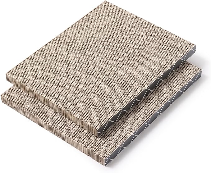 Hide & Scratch Cat Scratcher Pad – 2 Pack | Double-Sided Cardboard Refills for Our Scratching Box | Reversible Corrugated Board for Indoor Cats | Toy Mat for Kitten Claw Play & Furniture Protection