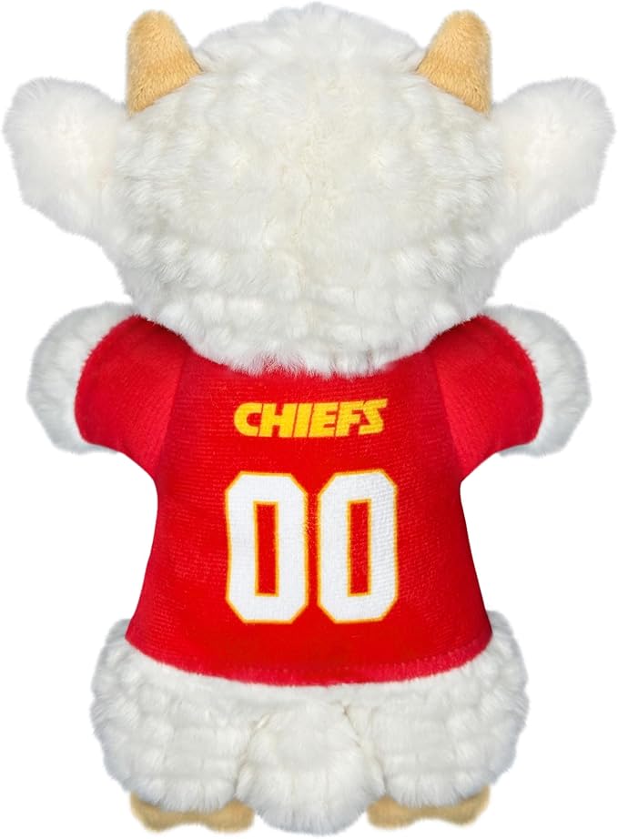 Pets First NFL Kansas City Chiefs Goat Plush Toy for Dogs and Cats with Squeaker, Wearing a Team Jersey! Fun & Sporty Goat Shaped Dog Chew Toy, Interactive Pet Toy