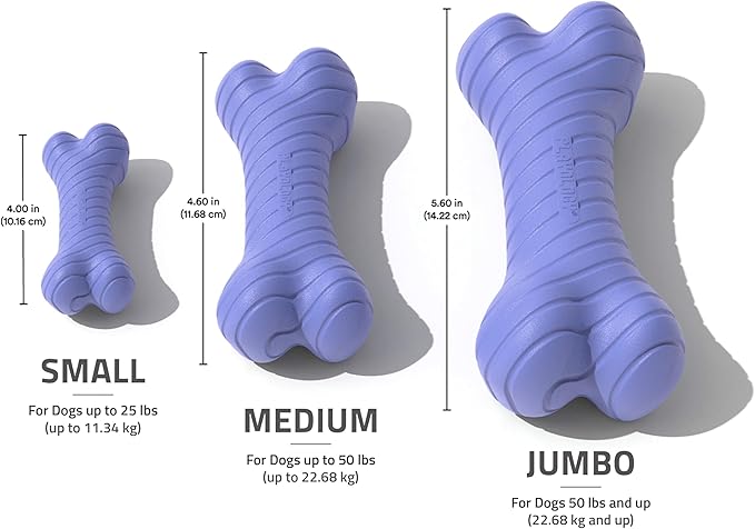 Playology Dog Toys | Dual Layer Bone Durable Chew Toy Bone for Dogs | Medium Blueberry Scented Toy - Easy to Clean and Made from Non Toxic Materials