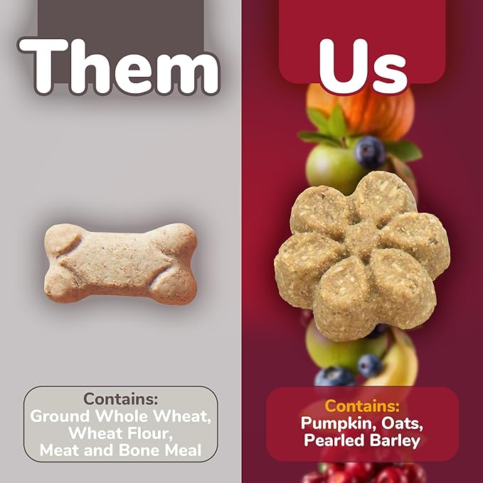 Fruitables Baked Dog Treats, Healthy Pumpkin Snacks for Dogs, Low Calorie & Delicious, No Wheat, Corn or Soy, Puppy Training Treats, Made in the USA, Pumpkin and Cranberry Flavor, 7oz