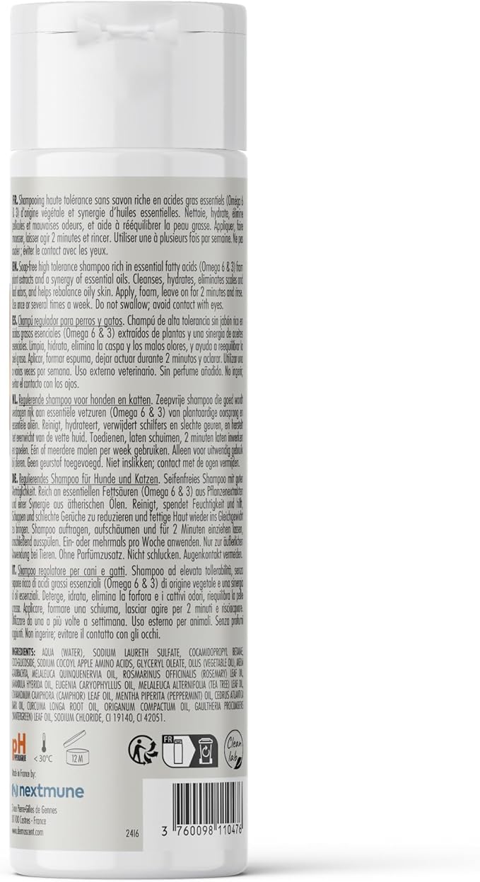 Essential 6 Sebo Shampoo for Dogs, Cats & Pets | 100% Natural, Soap-Free Formula, Reduces Odours, Controls Dandruff, and Enhances Coat Shine, Gentle on Oily Skin