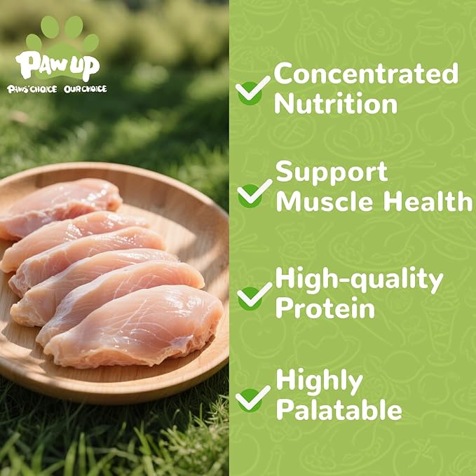 PAWUP Freeze Dried Cat Treats, Raw Chicken Food for Dogs Cats, Single Ingredient, High Protein Natural Healthy Topper, 3.8 oz