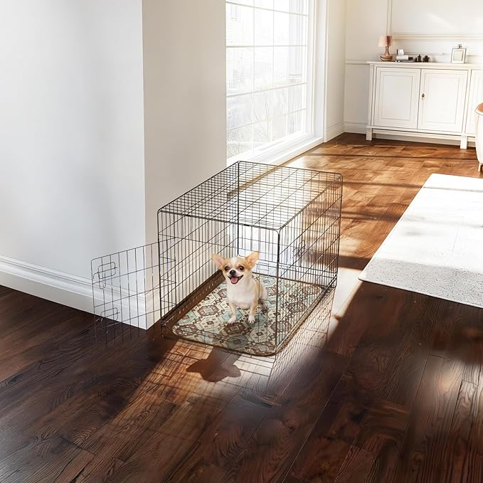 FXW Washable Pee Pads for Dogs, Puppy Pads with Super Absorbent, Specifically Designed for 24inch Cages, 17" x 23" Rectangle, Tribal Beige, 2 Packs