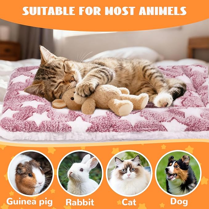 2 Pcs Self Warming Cat Bed, Self Heating Pet Mat for Cats & Dogs Soft Calming Cat Bed Mat Reflects Body Heat Warm Washable Pet Pad for Crates, Floors, Indoor, Outdoor (24×16 Inch)