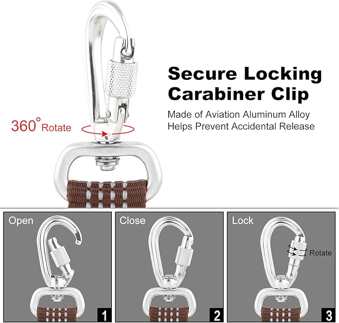 Plutus Pet Heavy Duty Dog Leash with Lockable Aluminum Carabiner, 4/6 Feet Long, Double-Sided Reflective Nylon, Padded Handle, for Puppy, Small, Medium and Large Dogs (Chocolate, 4/5" x 4')